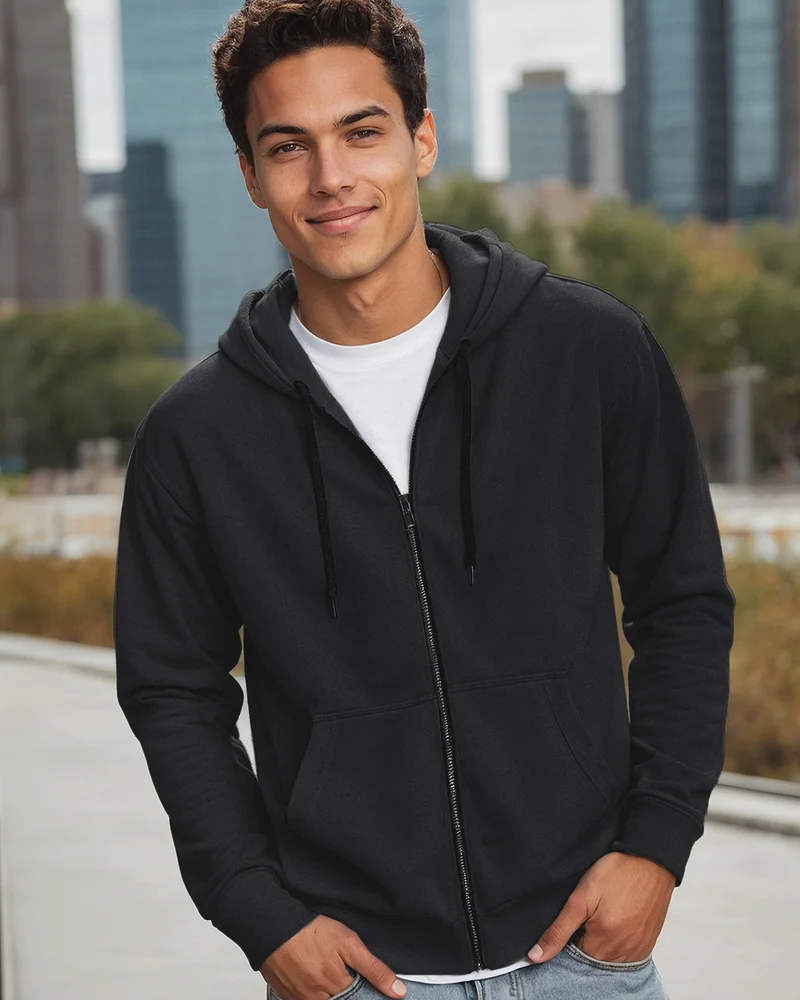 بيواكوف Men's Black Zipper Hoodies